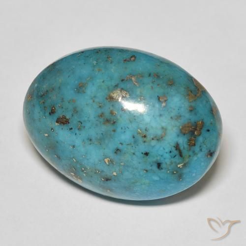 Turquesa Azul verdoso medio natural de 25.93 ct, Ovalada, Opaco
