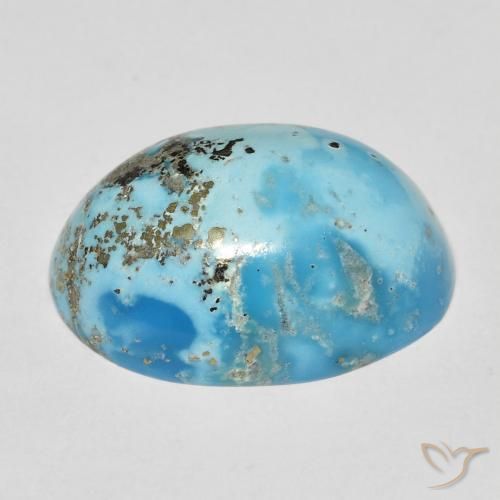 Turquesa turquesa natural de 16,15 ct, corte óvalo, opaco