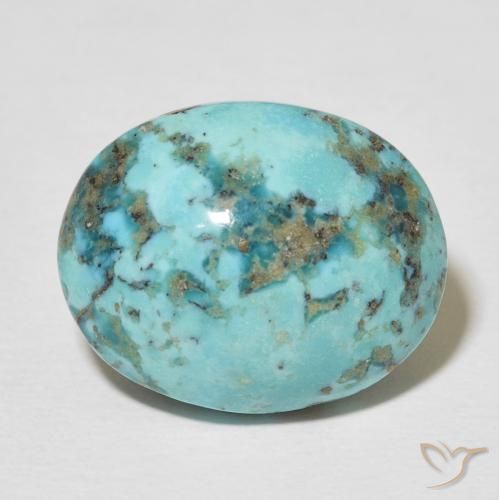 Turquesa turquesa natural de 18,22 ct, corte óvalo, opaco