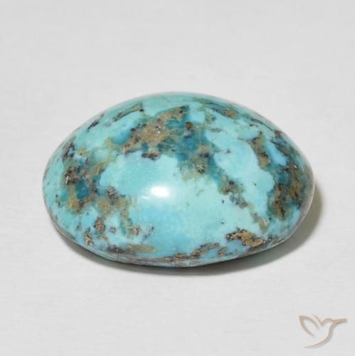 Turquesa turquesa natural de 18,22 ct, corte óvalo, opaco