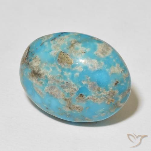 Turquesa Azul verdoso medio natural de 23.17 ct, Ovalada, Opaco