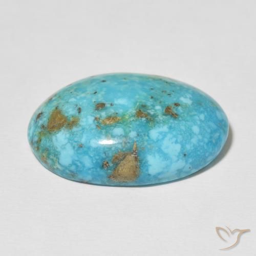 Turquesa Azul verdoso medio natural de 37.69 ct, Ovalada, Opaco