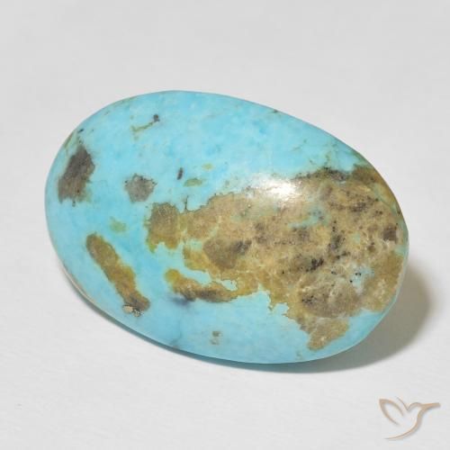 Turquesa turquesa natural de 33,51 ct, corte óvalo, opaco
