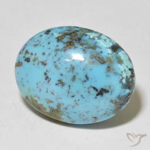 Turquesa Verde azulado claro natural de 25.73 ct, Ovalada, Opaco