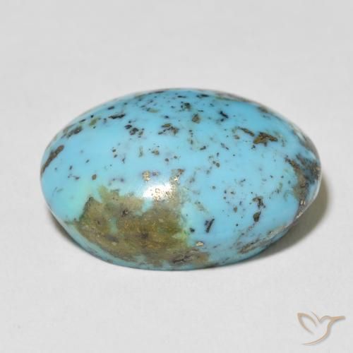 Turquesa Verde azulado claro natural de 25.73 ct, Ovalada, Opaco