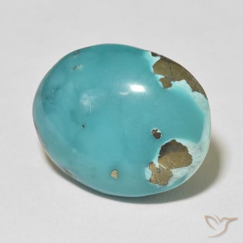 Turquesa Verde azulado medio natural de 23.00 ct, Ovalada, Opaco