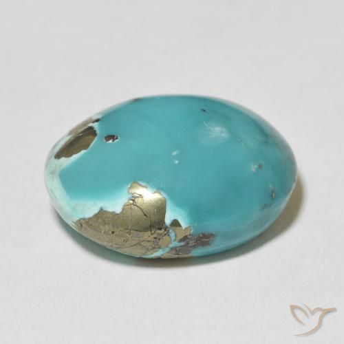 Turquesa Verde azulado medio natural de 23.00 ct, Ovalada, Opaco