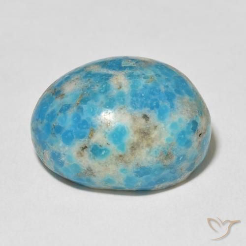 Turquesa Azul verdoso claro natural de 24.07 ct, Ovalada, Opaco