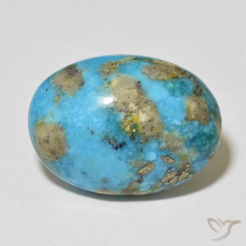 Turquesa turquesa natural de 20,10 ct, corte óvalo, opaco
