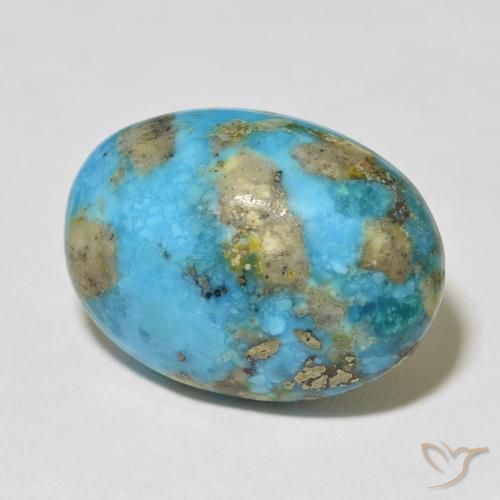 Turquesa turquesa natural de 20,10 ct, corte óvalo, opaco