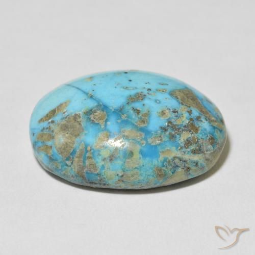 Turquesa Azul verdoso natural de 33.03 ct, Ovalada, Opaco