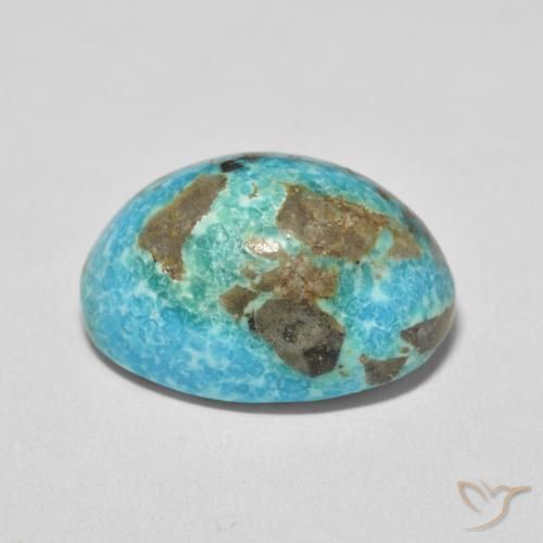 Turquesa Azul verdoso medio natural de 27.47 ct, Ovalada, Opaco