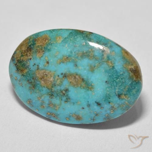 Turquesa Azul verdoso natural de 22.00 ct, Ovalada, Opaco