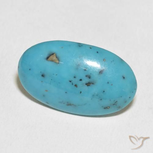 Turquesa Cerceta medio natural de 15.16 ct, Ovalada, Opaco