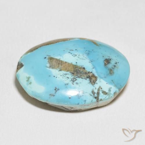 Turquesa Verde azulado claro natural de 45.84 ct, Ovalada, Opaco