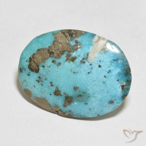 Turquesa Azul verdoso natural de 52.75 ct, Ovalada, Opaco