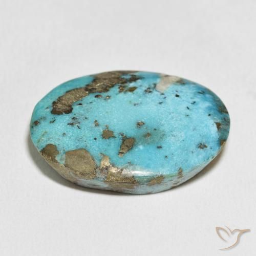 Turquesa Azul verdoso natural de 52.75 ct, Ovalada, Opaco