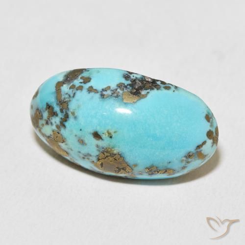 Turquesa Azul verdoso natural de 25.11 ct, Ovalada, Opaco