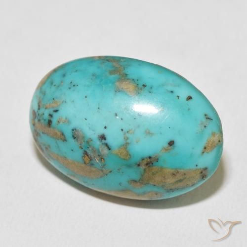 Turquesa Verde azulado medio natural de 33.66 ct, Ovalada, Opaco
