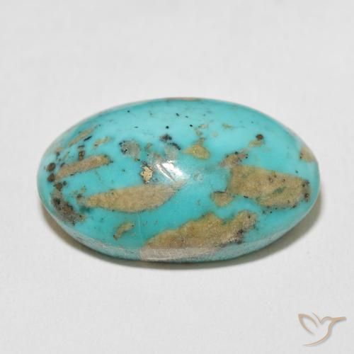 Turquesa Verde azulado medio natural de 33.66 ct, Ovalada, Opaco