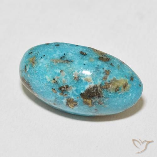 Turquesa Azul verdoso medio natural de 19.16 ct, Ovalada, Opaco