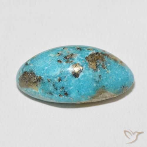 Turquesa Azul verdoso medio natural de 19.16 ct, Ovalada, Opaco