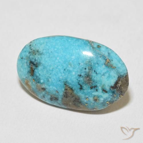 Turquesa Azul verdoso medio natural de 22.49 ct, Ovalada, Opaco