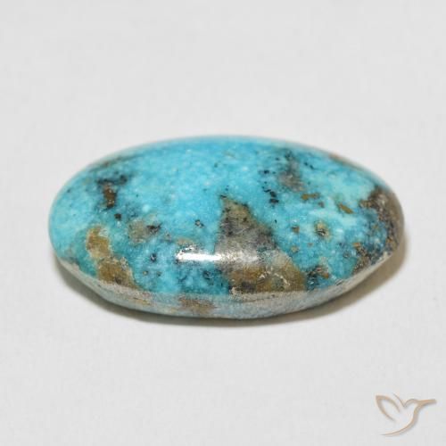 Turquesa Azul verdoso medio natural de 22.49 ct, Ovalada, Opaco