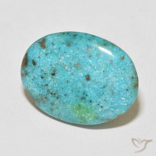 Turquesa Azul verdoso medio natural de 27.65 ct, Ovalada, Opaco
