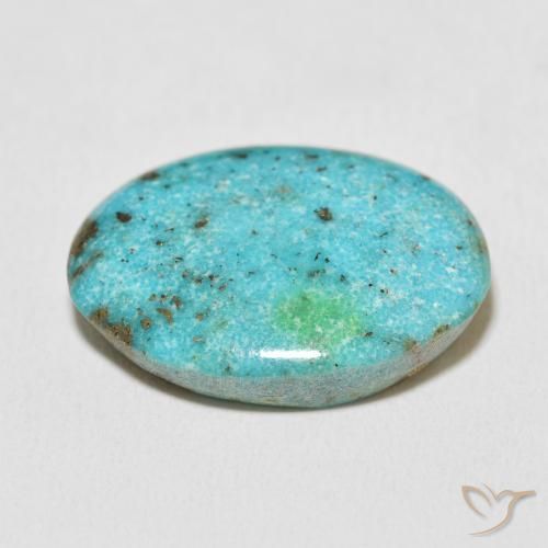 Turquesa Azul verdoso medio natural de 27.65 ct, Ovalada, Opaco