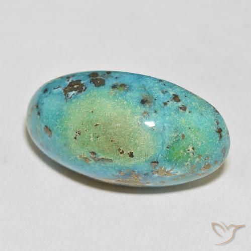 Turquesa Verde azulado medio natural de 60.47 ct, Ovalada, Opaco