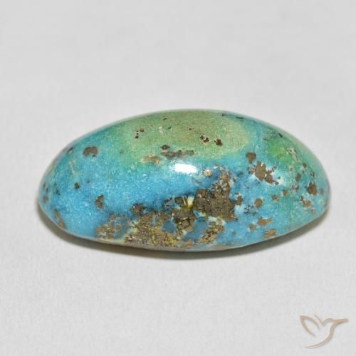 Turquesa Verde azulado medio natural de 60.47 ct, Ovalada, Opaco