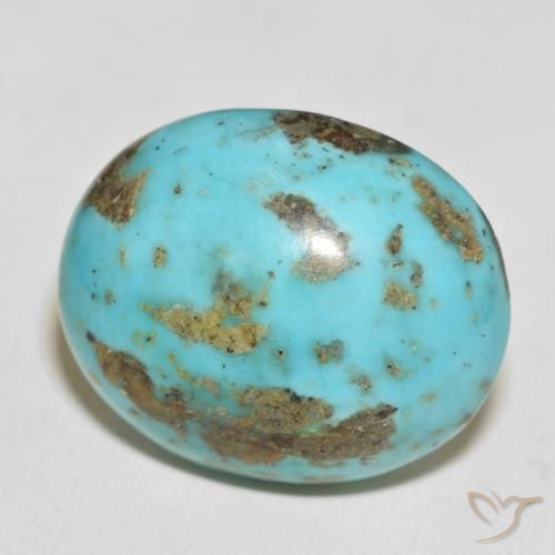 Turquesa Azul verdoso medio natural de 62.74 ct, Ovalada, Opaco