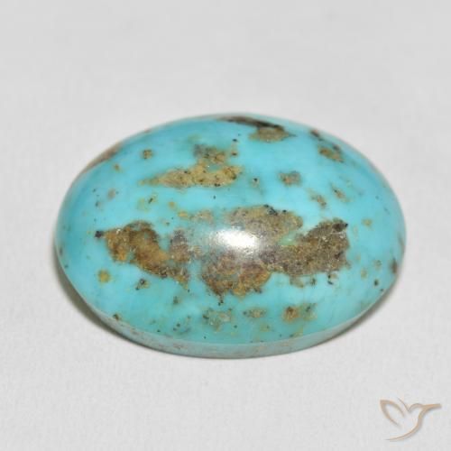 Turquesa Azul verdoso medio natural de 62.74 ct, Ovalada, Opaco