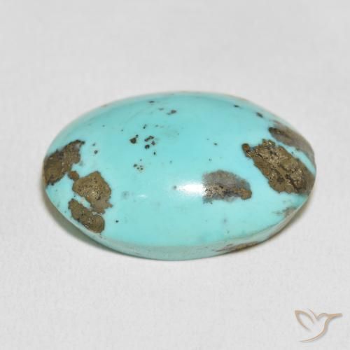 Turquesa Verde azulado claro natural de 37.13 ct, Ovalada, Opaco