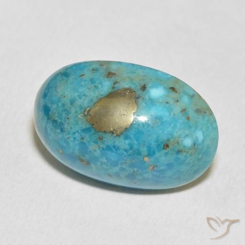 Turquesa Azul verdoso medio natural de 24.53 ct, Ovalada, Opaco