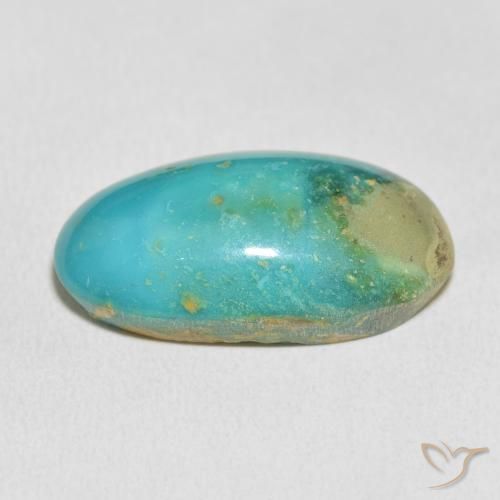 Turquesa Azul verdoso natural de 27.56 ct, Ovalada, Opaco