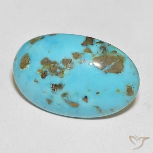 Turquesa Azul verdoso medio natural de 28.70 ct, Ovalada, Opaco