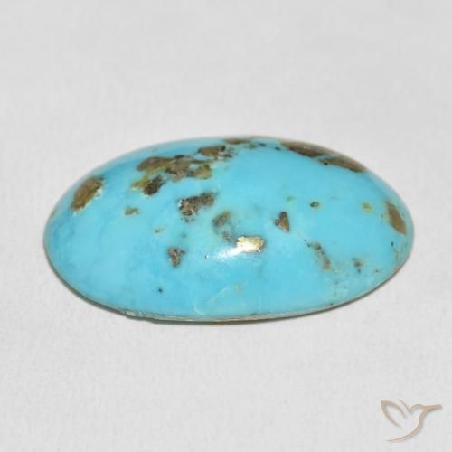 Turquesa Azul verdoso medio natural de 28.70 ct, Ovalada, Opaco