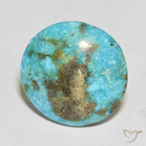 Turquesa Verde azul natural de 27.22 ct, Redondo, Opaco