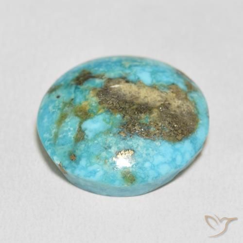 Turquesa Verde azul natural de 27.22 ct, Redondo, Opaco