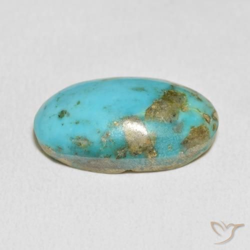 Turquesa Azul verdoso medio natural de 13.63 ct, Ovalada, Opaco