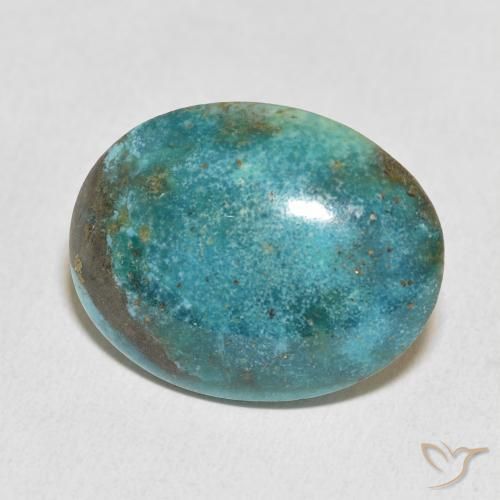 Turquesa Azul verdoso oscuro natural de 20.56 ct, Ovalada, Opaco