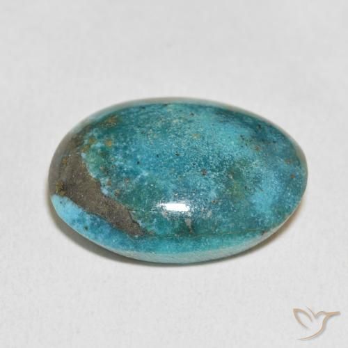 Turquesa Azul verdoso oscuro natural de 20.56 ct, Ovalada, Opaco