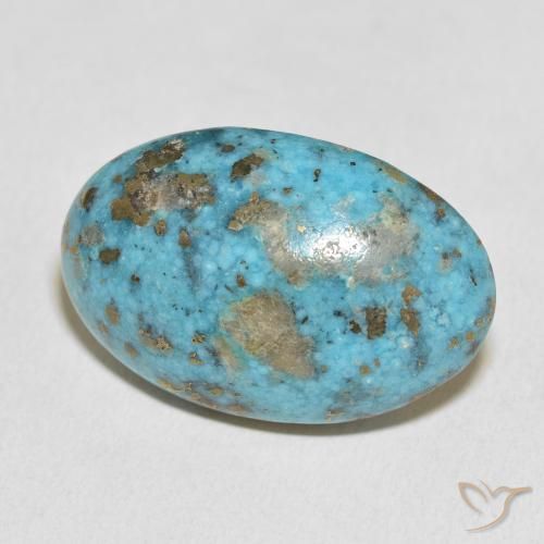 Turquesa Azul verdoso medio natural de 39.39 ct, Ovalada, Opaco