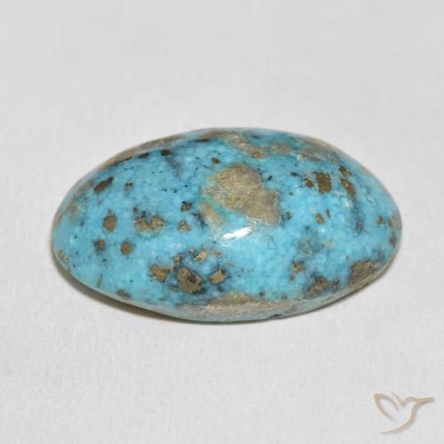 Turquesa Azul verdoso medio natural de 39.39 ct, Ovalada, Opaco