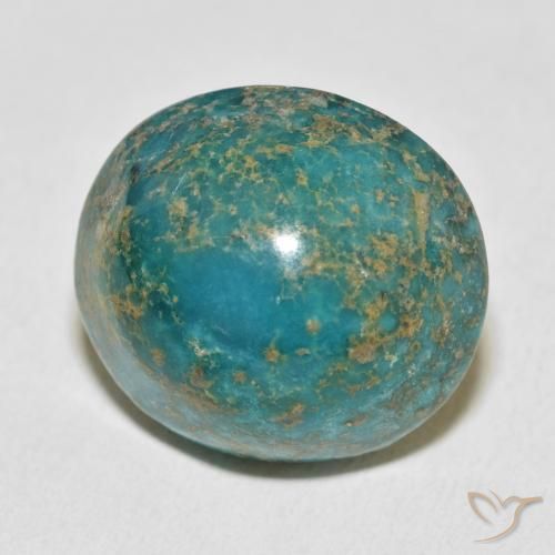Turquesa Verde azulado medio natural de 34.47 ct, Ovalada, Opaco