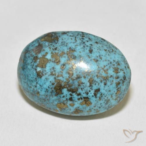 Turquesa Azul verdoso medio natural de 38.54 ct, Ovalada, Opaco