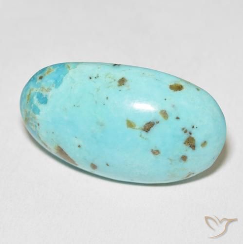 Turquesa Azul verdoso medio natural de 45.70 ct, Ovalada, Opaco