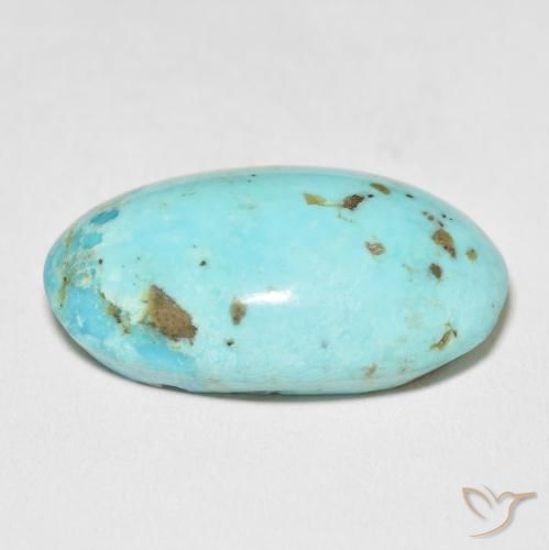 Turquesa Azul verdoso medio natural de 45.70 ct, Ovalada, Opaco